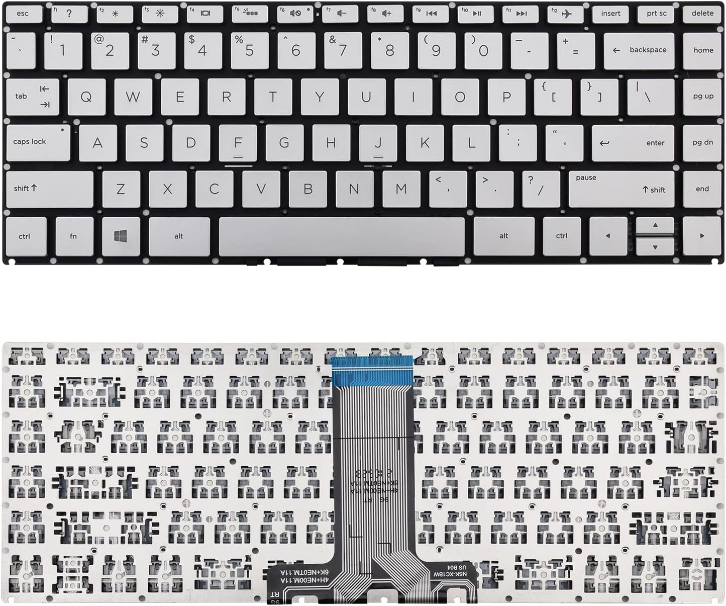 HP Laptop Keyboard 14-BS NO BACKLIGHT (Silver)